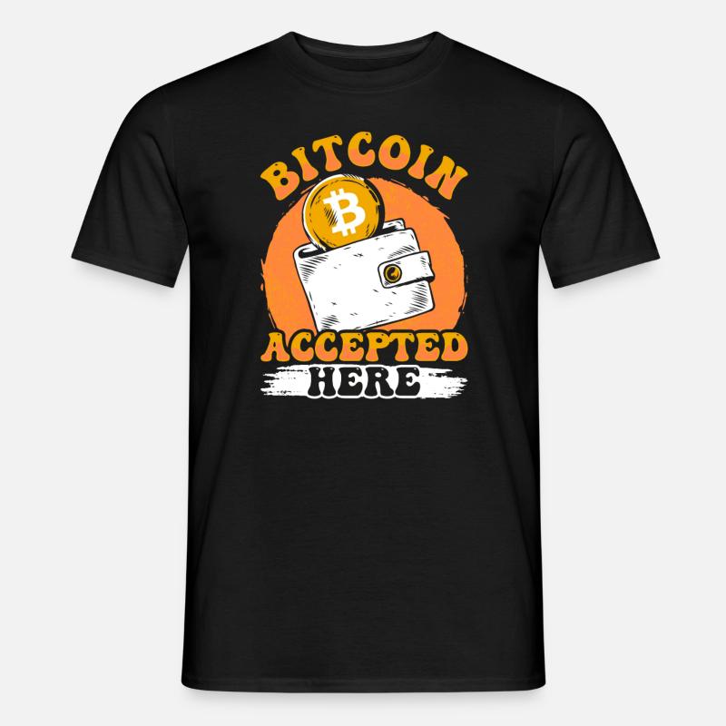 Bitcoin Accepted Here - Männer T-Shirt - Schwarz