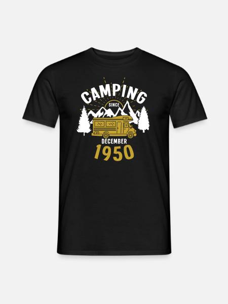 Geburtstag: Camping seit Dezember 1950 Wohnmobil - T-shirt herr - svart