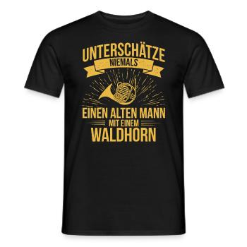 Waldhorn Waldhornspieler Waldhornist - Männer T-Shirt - Schwarz - Vorne - AI Model Male 178 light (178cm)