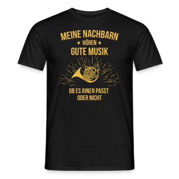 Waldhorn Waldhornspieler Waldhornist - Männer T-Shirt - Schwarz - Vorne - AI Model Male 178 light (178cm)