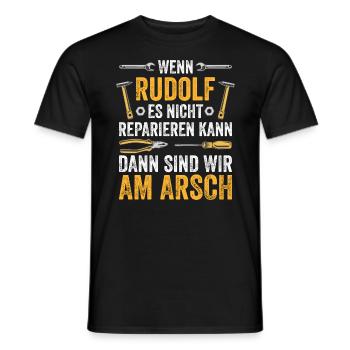 Lustiges Rudolf Handwerker Heimwerker Sprüche - Männer T-Shirt - Schwarz - Vorne - AI Model Male 178 light (178cm)