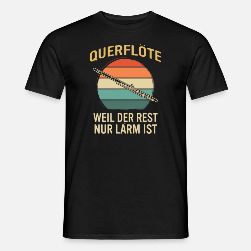 Querflöte Querflötenspieler Querflötist - Männer T-Shirt - Schwarz
