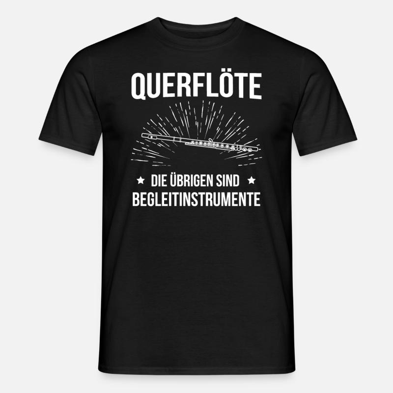 Querflöte Querflötenspieler Querflötist - Männer T-Shirt - Schwarz