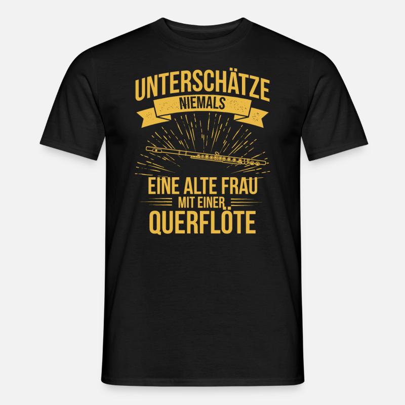 Querflöte Querflötenspieler Querflötist - Männer T-Shirt - Schwarz