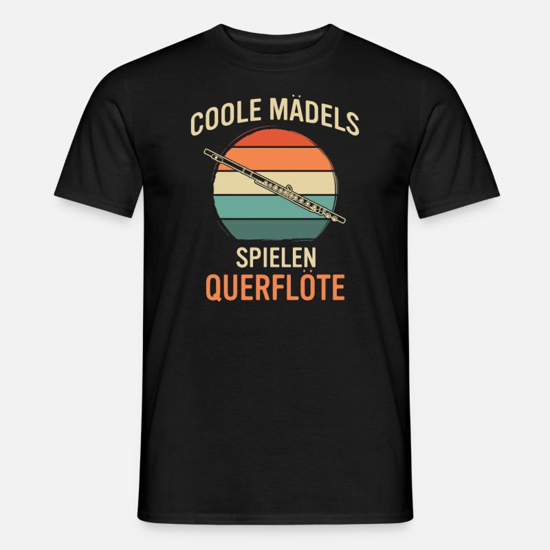 Querflöte Querflötenspieler Querflötist - Männer T-Shirt - Schwarz