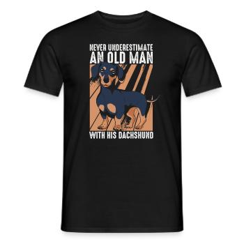 Chien teckel - T-shirt homme - noir - Devant - AI Model Male 178 light (178cm)