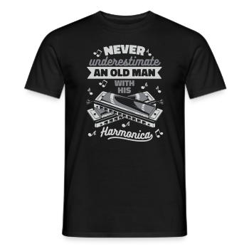 Harmonica Harmonica Instrument Music - Men's T-Shirt - black - Front - AI Model Male 178 light (178cm)