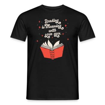 Bücher Buch lesen Bücherei Bibliothek Bücherwurm - Männer T-Shirt - Schwarz - Vorne - AI Model Male 178 light (178cm)