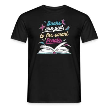 Bücher Buch lesen Bücherei Bibliothek Bücherwurm - Männer T-Shirt - Schwarz - Vorne - AI Model Male 178 light (178cm)