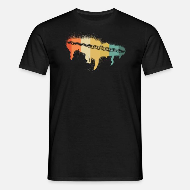 Querflöte Querflötenspieler Querflötist - Männer T-Shirt - Schwarz