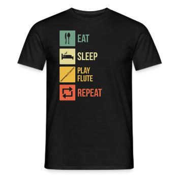 Flute Flute player Flutist - Men's T-Shirt - black - Front - AI Model Male 178 light (178cm)