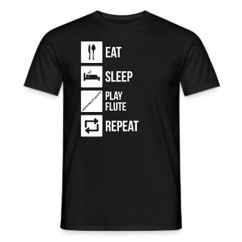 Flute Flute player Flutist - Men's T-Shirt - black - Front - AI Model Male 178 light (178cm)