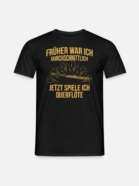 Querflöte Querflötenspieler Querflötist - Männer T-Shirt - Schwarz