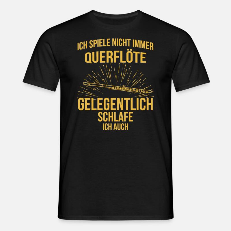 Querflöte Querflötenspieler Querflötist - Männer T-Shirt - Schwarz