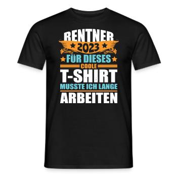 Rentner Sprüche Rente Geschenk Lustig Ruhestand - Männer T-Shirt - Schwarz - Vorne - AI Model Male 178 light (178cm)