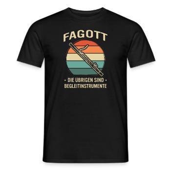 Bassoon Bassoon Bassoon Player Bassoonist - Men's T-Shirt - black - Front - AI Model Male 178 light (178cm)
