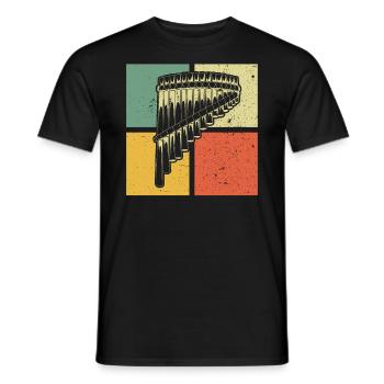 Panflute Panflute player Panflutist - Men's T-Shirt - black - Front - AI Model Male 178 light (178cm)