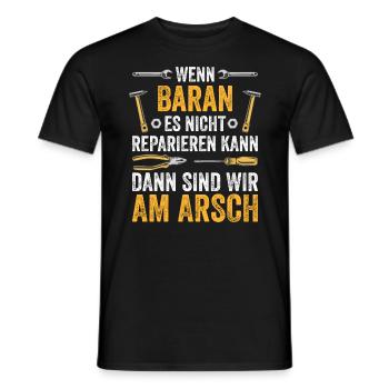 Lustiges Baran Handwerker Heimwerker Sprüche - Männer T-Shirt - Schwarz - Vorne - AI Model Male 178 light (178cm)