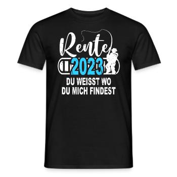 Rente Geschenk Angler Angeln Rentner Sprüche - Männer T-Shirt - Schwarz - Vorne - AI Model Male 178 light (178cm)