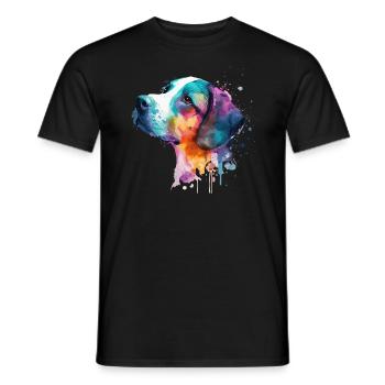 Mignon petit chien pour les amoureux des chiens colorés - T-shirt homme - noir - Devant - AI Model Male 178 light (178cm)