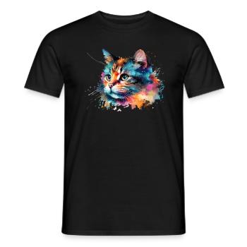 Mignon petit chat Pour les amoureux des chats Coloré - T-shirt homme - noir - Devant - AI Model Male 178 light (178cm)