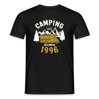 Birthday: Camping since December 1996 Motorhome - Men's T-Shirt - black - Front - AI Model Male 178 light (178cm)