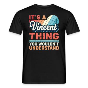 Name Vincent Geschenk - Männer T-Shirt - Schwarz - Vorne - AI Model Male 178 light (178cm)
