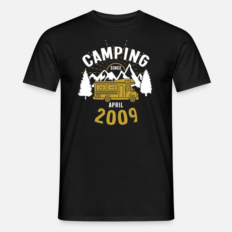 Geburtstag: Camping seit April 2009 Wohnmobil - Männer T-Shirt - Schwarz
