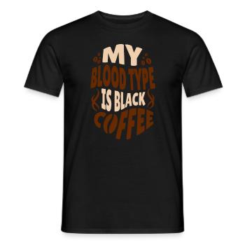 Kaffee Blutgruppe Kaffeebohne Guten Morgen - Männer T-Shirt - Schwarz - Vorne - AI Model Male 178 light (178cm)