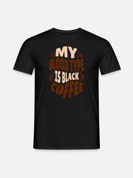 Kaffee Blutgruppe Kaffeebohne Guten Morgen - Männer T-Shirt - Schwarz