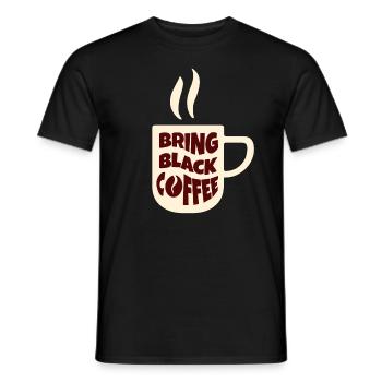 schwarzer Kaffee Kaffeetasse Bohne Rösterei - Männer T-Shirt - Schwarz - Vorne - AI Model Male 178 light (178cm)