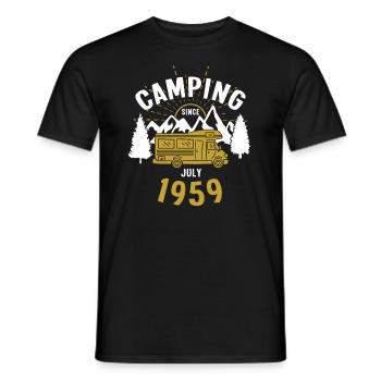 Geburtstag: Camping seit Juli 1959 Wohnmobil - Männer T-Shirt - Schwarz - Vorne - AI Model Male 178 light (178cm)