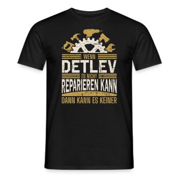Detlev Name Geschenk Geburtstag - Männer T-Shirt - Schwarz - Vorne - AI Model Male 178 light (178cm)