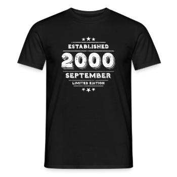 Birthday in September 2000 - September - Men's T-Shirt - black - Front - AI Model Male 178 light (178cm)