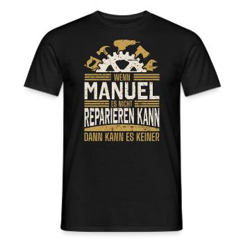 Manuel Name Geschenk Geburtstag - Männer T-Shirt - Schwarz - Vorne - AI Model Male 178 light (178cm)