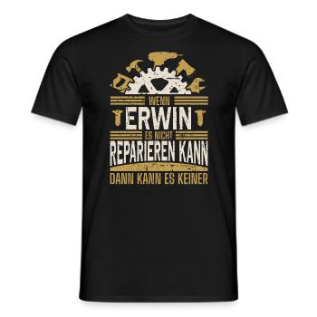 Erwin Name Geschenk Geburtstag - Männer T-Shirt - Schwarz - Vorne - AI Model Male 178 light (178cm)