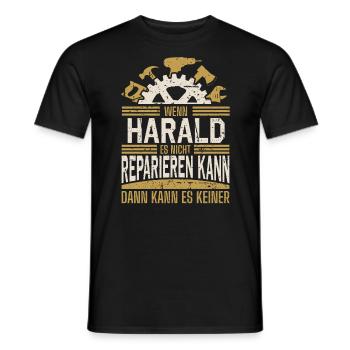 Harald Name Geschenk Geburtstag - Männer T-Shirt - Schwarz - Vorne - AI Model Male 178 light (178cm)