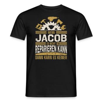Jacob Name Geschenk Geburtstag - Männer T-Shirt - Schwarz - Vorne - AI Model Male 178 light (178cm)