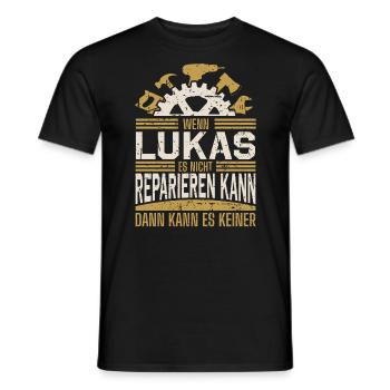Lukas Name Geschenk Geburtstag - Männer T-Shirt - Schwarz - Vorne - AI Model Male 178 light (178cm)