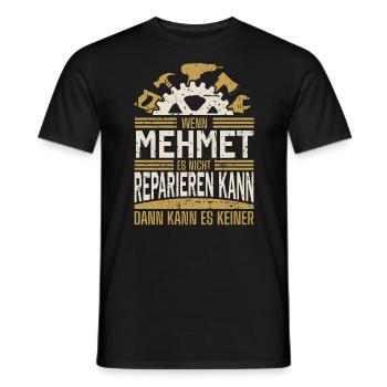 Mehmet Name Geschenk Geburtstag - Männer T-Shirt - Schwarz - Vorne - AI Model Male 178 light (178cm)