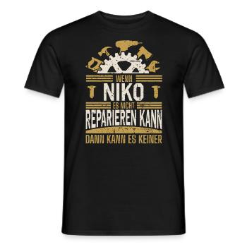 Niko Name Geschenk Geburtstag - Männer T-Shirt - Schwarz - Vorne - AI Model Male 178 light (178cm)