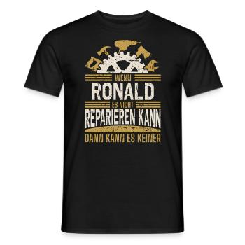 Ronald Name Geschenk Geburtstag - Männer T-Shirt - Schwarz - Vorne - AI Model Male 178 light (178cm)