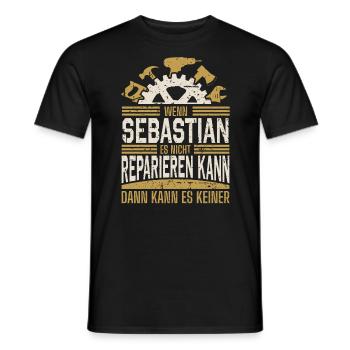 Sebastian Name Geschenk Geburtstag - Männer T-Shirt - Schwarz - Vorne - AI Model Male 178 light (178cm)