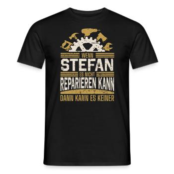 Stefan Name Geschenk Geburtstag - Männer T-Shirt - Schwarz - Vorne - AI Model Male 178 light (178cm)