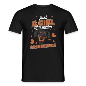 Chien teckel - T-shirt homme - noir - Devant - AI Model Male 178 light (178cm)