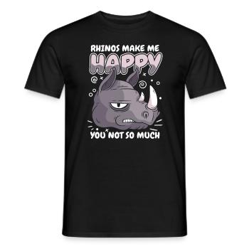 Nashorn Rhinozeros - Männer T-Shirt - Schwarz - Vorne - AI Model Male 178 light (178cm)