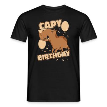 Capybara rongeur animal - T-shirt homme - noir - Devant - AI Model Male 178 light (178cm)