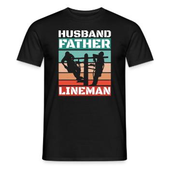 Lineman Électricien de poteau électrique de câble électrique - T-shirt homme - noir - Devant - AI Model Male 178 light (178cm)