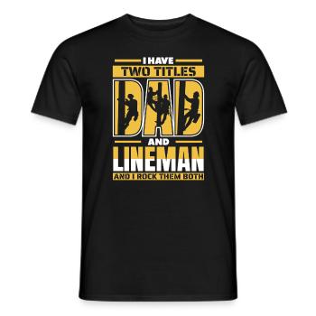 Lineman Électricien de poteau électrique de câble électrique - T-shirt homme - noir - Devant - AI Model Male 178 light (178cm)