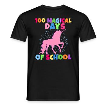 100 Tage Schule Schulkind Feier Einhorn Lehrer - Männer T-Shirt - Schwarz - Vorne - AI Model Male 178 light (178cm)